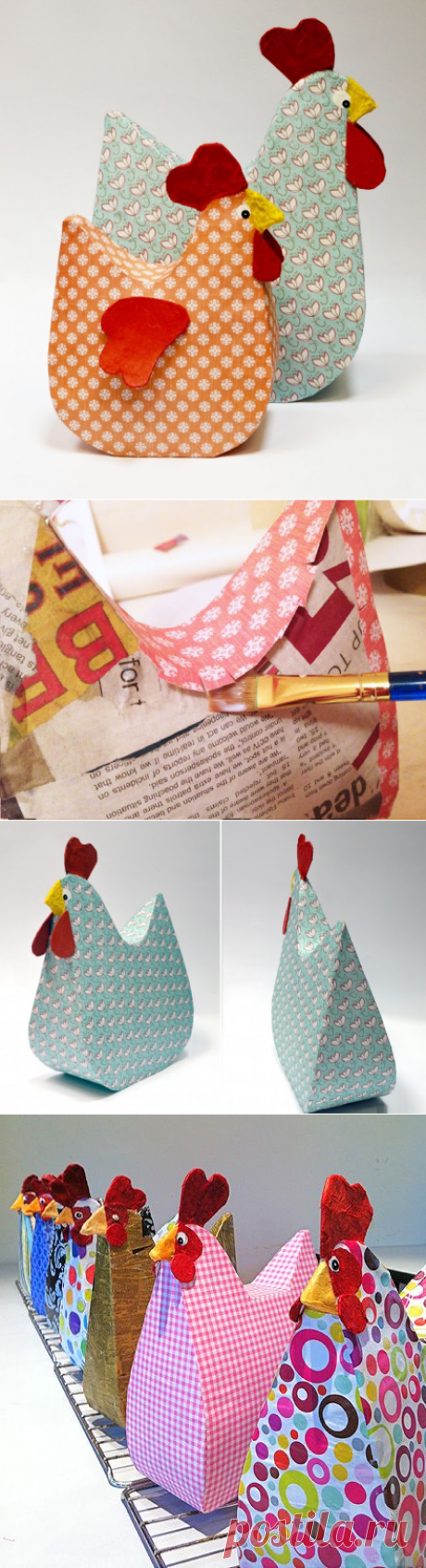 Tutorial de como realizar Gallinas de Papel Cartón