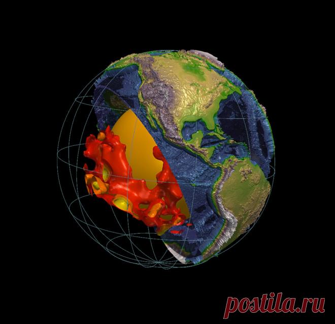 Ученые: земную мантию пронзают таинственные структуры размером с континент — Naked Science Примерно на полпути от ваших стоп к центру Земли две горы из горячей сжатой породы пронзают внутренности планеты — каждая размером с континент. Ученым практически ничего о них не известно.
