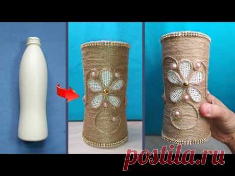 Very cute idea with jute rope and plastic bottle