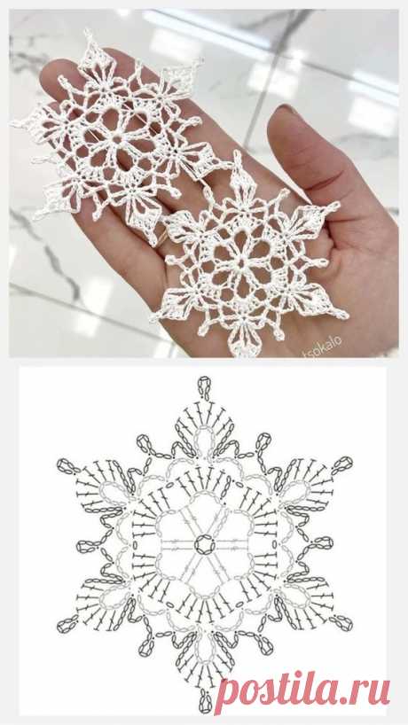 Снежинки крючком - 64 ажурных варианта со схемами с описанием