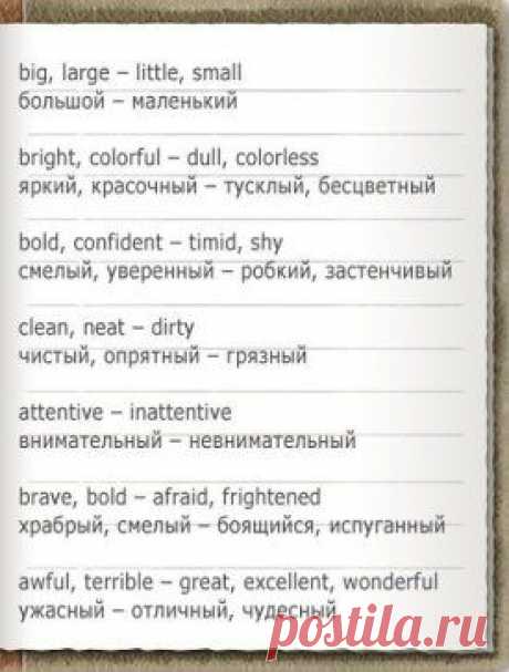 Учим английский. Антонимы