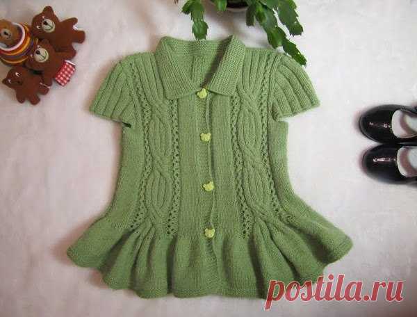 Жакет для девочки спицами с описанием. Jacket for the girl spoke with a description. |