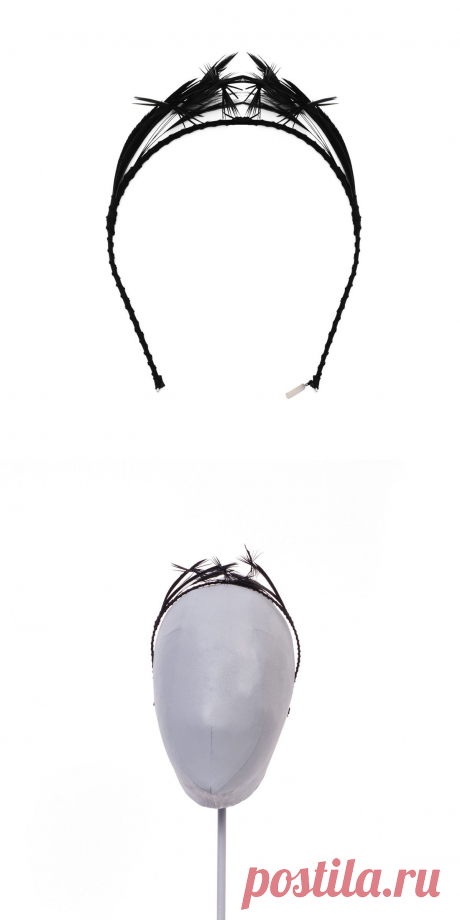 Black feathered headband | Made by Gigi Burris, selected by Valery Demure |