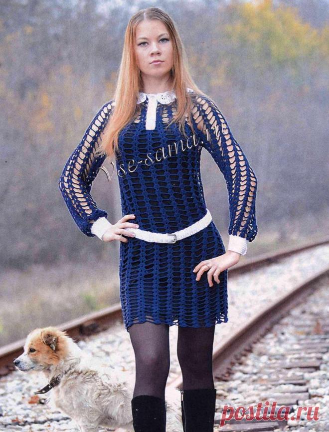 Платье крючком «Школьница» - Платья, юбки, сарафаны