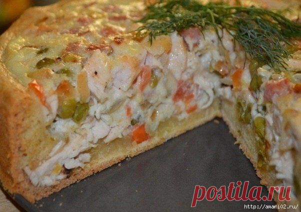 Мясной пирог с овощами..