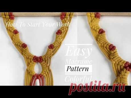 DIY Easy Macrame Pattern With Color/Łatwy Wzór Z kolorem - YouTube