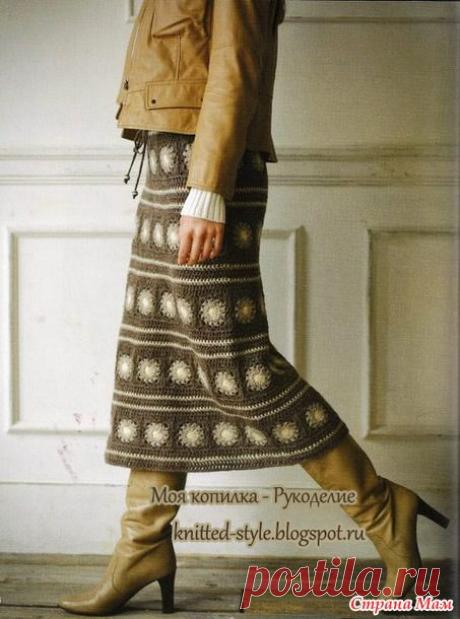 Очень элегантная юбка в этническом стиле из мотивов крючком: Дневник группы &quot;Все в ажуре... (вязание крючком)&quot; - Страна Мам