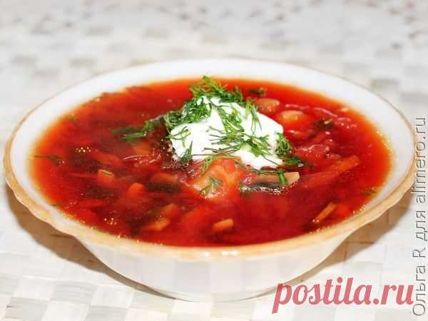 Свекольный суп с шампиньонами