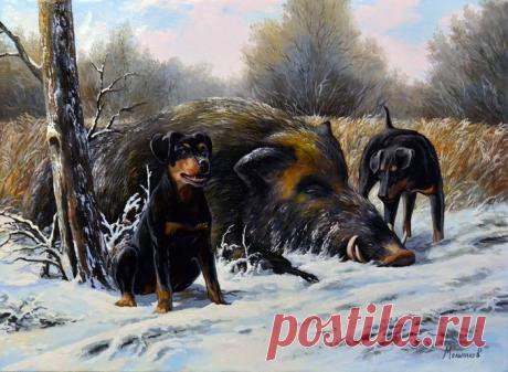 Зимние пейзажи и охота. 3 часть.Художник Мельников Александр Анатольевич .