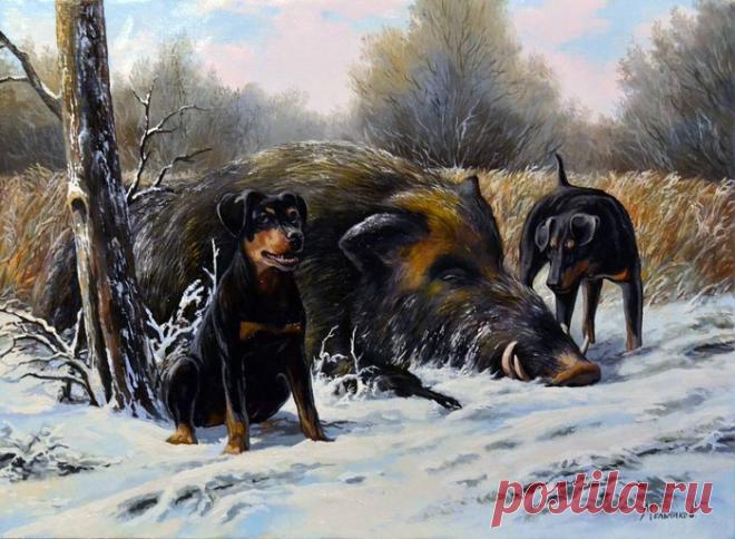 Зимние пейзажи и охота. 3 часть.Художник Мельников Александр Анатольевич .