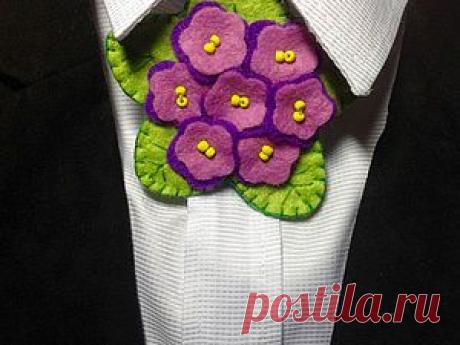 Готовимся к весне. Создаем фетровую брошь «Цветущая фиалка» - Ярмарка Мастеров - ручная работа, handmade