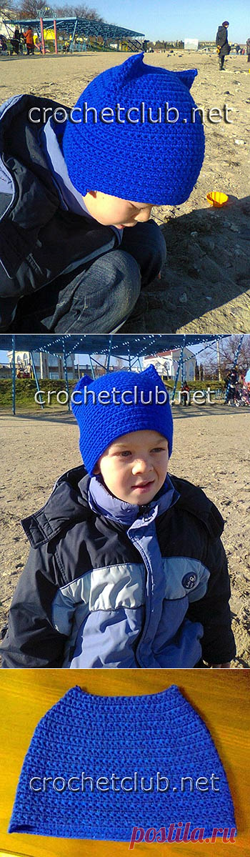 Шапка с ушками для мальчика - Вязание Крючком. Блог Настика