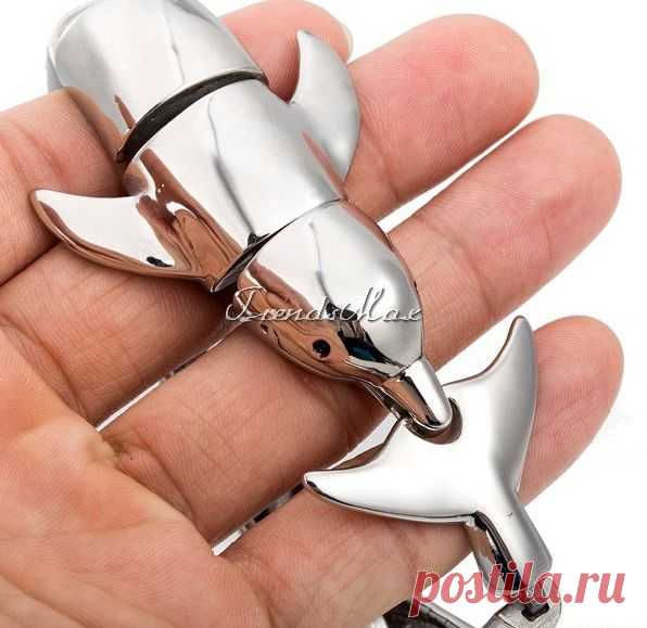 Купить браслет дельфин, ювелирная сталь, авторская работа по низкой цене