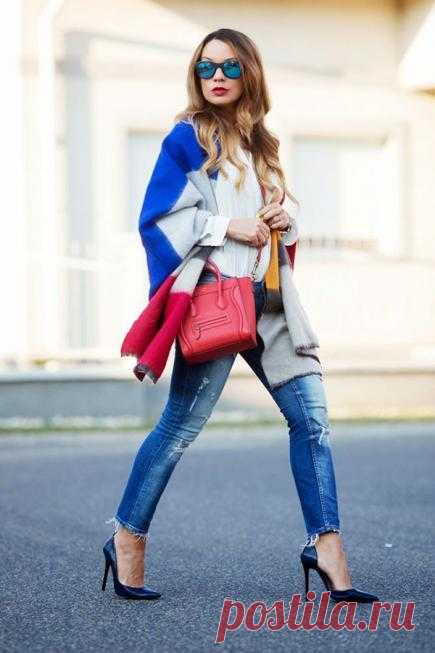 Яркие акценты синий-красный. — Модно / Nemodno