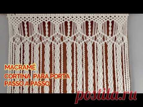 Macramé passo a passo - Cortina para porta... - YouTube