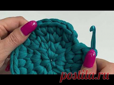 Кошолочка из трикотажной пряжи. Вяжем крючком 🧶☕️