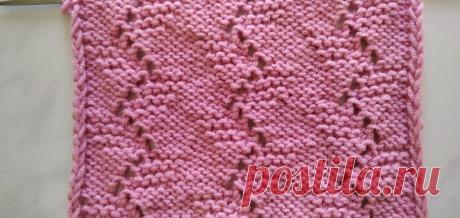 Ажурный узор веточки с листиками спицами | Кладовая узоров/схем для вязания | Яндекс Дзен