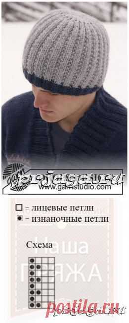 Вязание спицами, мужские шапки DROPS