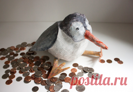DIY: Paper Maché Birdy Penny Bank