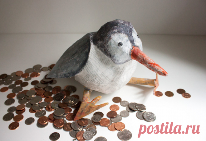 DIY: Paper Maché Birdy Penny Bank
