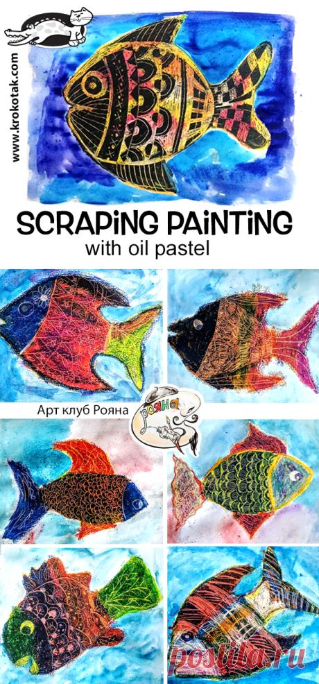 Scraping painting with oil pastel children activities, more than 2000 coloring pages