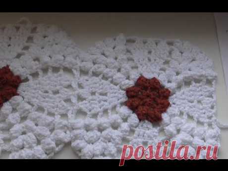 Квадрат крючком для  пледа.  knitted crocheted squares