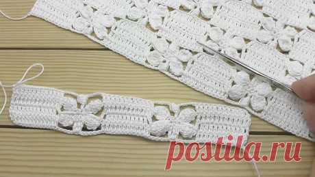 УЗОР _Бабочки_ ВЯЗАНИЕ КРЮЧКОМ мастер-класс СХЕМА узора Crochet butterfly lace pattern