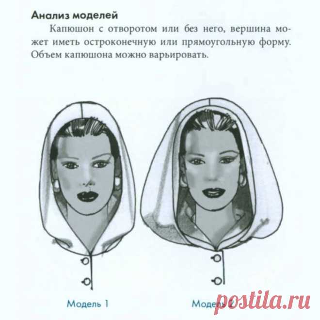 Базовая основа свободного капюшона
#Конструированиеодежды_is

Свободный капюшон часто проектируют с пальто, куртками, плащами, накидками и др. Капюшон объемный, он 
прилегает к голове только сверху.
Из книги 