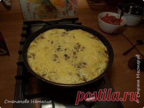 Сливочная запеканка из перловки с шампиньонами