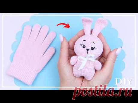 Милый Зайчик из одной перчатки - Легко! 🐰 У вас получится! ❤ Bunny glove making DIY NataliDoma