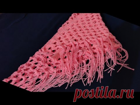 💯 Super Easy Crochet Triangle Shawl  II crochet shawl for absolute beginners