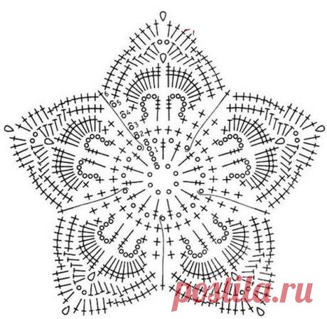 Схема цветка крючком
