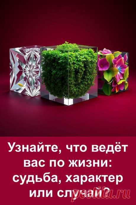 Что ведёт вас по жизни — сила судьбы, особенности характера или воля случая? Узнайте это с помощью красивого и лёгкого теста. Просто взгляните на три необычных куба и выберите тот, что ближе именно вам. Откройте, кто определяет ваш путь: внутренняя сила, случайные повороты или нечто большее. Удивительно точный результат!