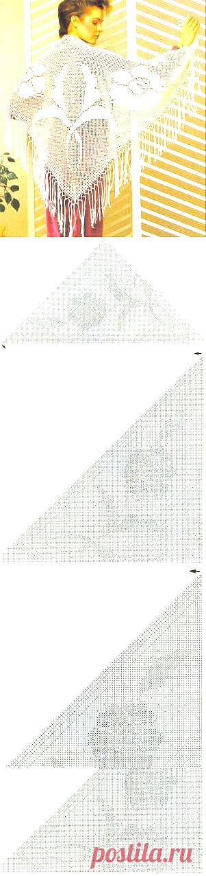 Филейная шаль.
