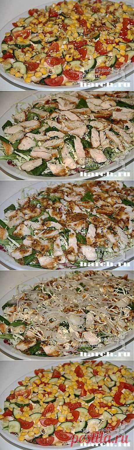 Салат из капусты с жареной курицей “Миланье”.