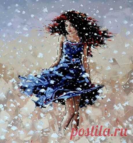 Художник Александр Гунин. Синий дождь и чёрный кот… Я люблю твои глаза