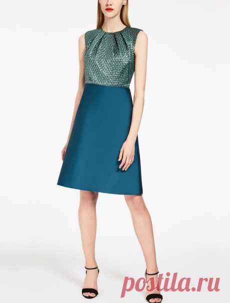 Abito jacquard lurex e duchesse, petrolio - "ECUADOR" Max Mara