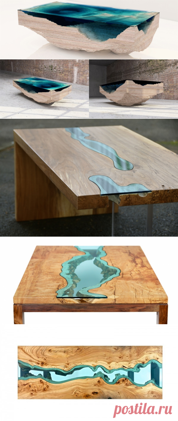 Деревянные столы, скамьи и столешницы. Часть 2. Со вставками из стекла, пластика, дерева и металла - Дизайн интерьеров | Идеи вашего дома | Lodgers