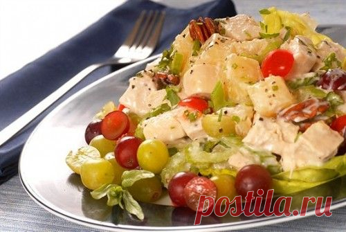 Праздничные салаты с мясом и фруктами