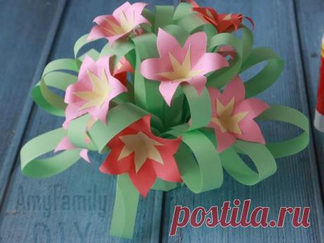 Творим с детьми: букетик цветов из бумаги | Журнал Ярмарки Мастеров