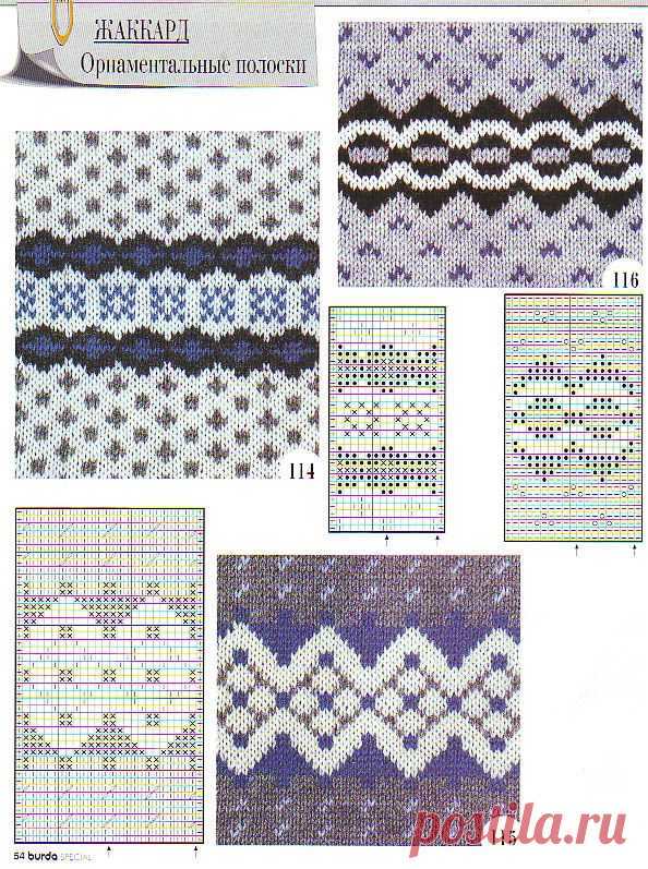 Жаккардовые узоры спицами. — Мир вязания и рукоделия