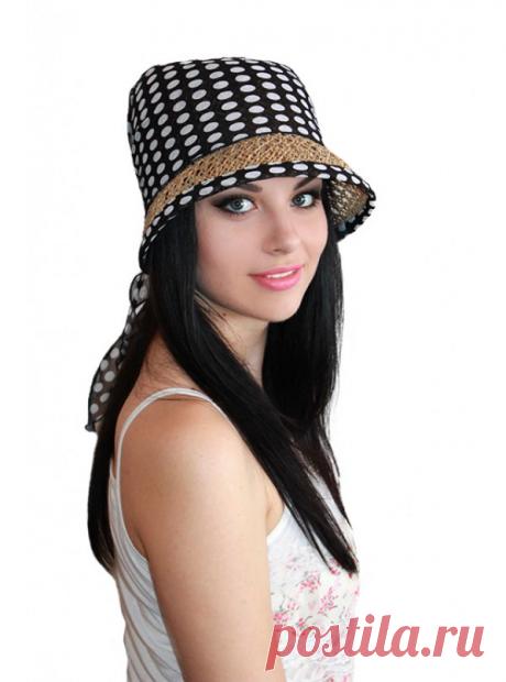 Шляпка летняя в горошек "Космос"
