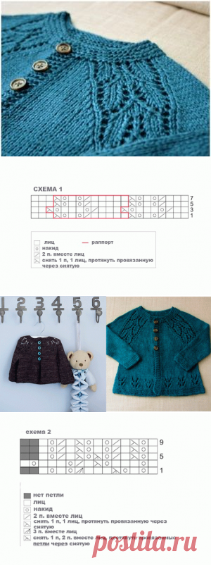 Детская кофточка вязаная спицами