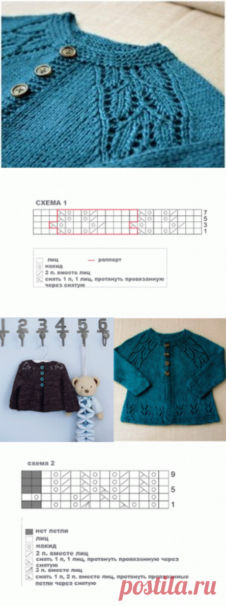 Детская кофточка вязаная спицами