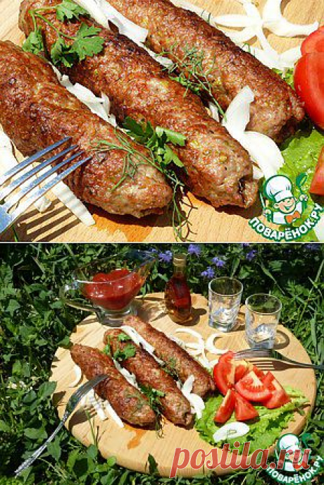 Люля–кебаб с соусом «Терияки» и фисташками