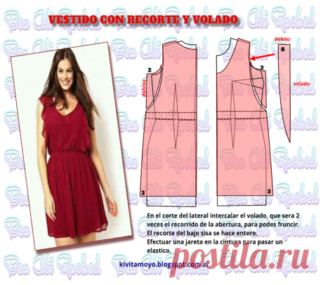 Vestido con recorte y volado | Manualidades