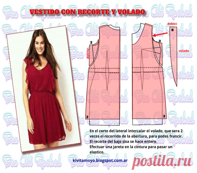 Vestido con recorte y volado | Manualidades
