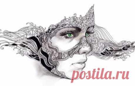 Абстрактный женщина лицо наклейки для ноутбуков • наклейки для стены современный, ночь, женщины | myloview.ru