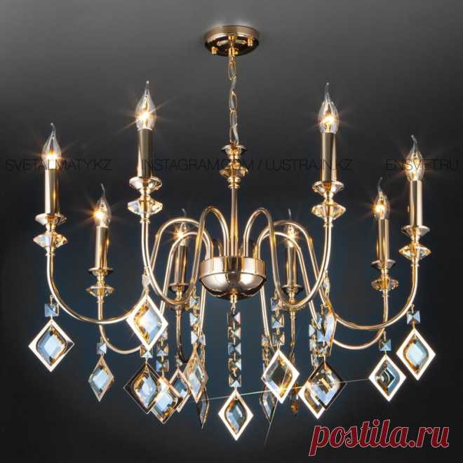 Подвесная люстра со свечами золото