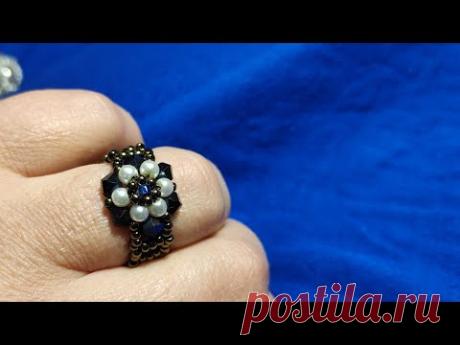 Колечко из бисера.Beaded Ring.حلقة الخرزة